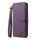 For Samsung Galaxy S24+ 5G AZNS A2 Series Tri-Card Wallet RFID Vegan Leather Phone Case with Strap(Purple)