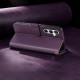 For Samsung Galaxy S24+ 5G AZNS A2 Series Tri-Card Wallet RFID Vegan Leather Phone Case with Strap(Purple)