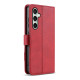 For Samsung Galaxy S24+ 5G AZNS A2 Series Tri-Card Wallet RFID Vegan Leather Phone Case with Strap(Red)