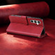 For Samsung Galaxy S24+ 5G AZNS A2 Series Tri-Card Wallet RFID Vegan Leather Phone Case with Strap(Red)