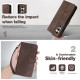 For Samsung Galaxy S24+ 5G AZNS A2 Series Tri-Card Wallet RFID Vegan Leather Phone Case with Strap(Black)