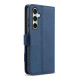 For Samsung Galaxy S24+ 5G AZNS A2 Series Tri-Card Wallet RFID Vegan Leather Phone Case with Strap(Blue)