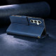 For Samsung Galaxy S24+ 5G AZNS A2 Series Tri-Card Wallet RFID Vegan Leather Phone Case with Strap(Blue)