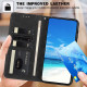 For Samsung Galaxy S23+ 5G Sunflower Embossed Vegan Leather Phone Case with Small Black Rope(Black)