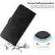 For Samsung Galaxy S23+ 5G Sunflower Embossed Vegan Leather Phone Case with Small Black Rope(Black)