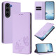 For Samsung Galaxy S23+ 5G Strong Magnetic Dual Butterfly RFID Vegan Leather Phone Case(Light Purple)