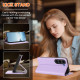 For Samsung Galaxy S23+ 5G Strong Magnetic Dual Butterfly RFID Vegan Leather Phone Case(Light Purple)
