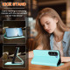 For Samsung Galaxy S23+ 5G Strong Magnetic Dual Butterfly RFID Vegan Leather Phone Case(Mint Green)