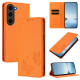 For Samsung Galaxy S23+ 5G Strong Magnetic Dual Butterfly RFID Vegan Leather Phone Case(Orange)