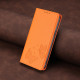 For Samsung Galaxy S23+ 5G Strong Magnetic Dual Butterfly RFID Vegan Leather Phone Case(Orange)