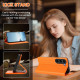 For Samsung Galaxy S23+ 5G Strong Magnetic Dual Butterfly RFID Vegan Leather Phone Case(Orange)