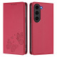 For Samsung Galaxy S23+ 5G Strong Magnetic Dual Butterfly RFID Vegan Leather Phone Case(Red)