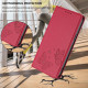 For Samsung Galaxy S23+ 5G Strong Magnetic Dual Butterfly RFID Vegan Leather Phone Case(Red)