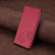 For Samsung Galaxy S23+ 5G Strong Magnetic Dual Butterfly RFID Vegan Leather Phone Case(Red)