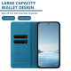 For Samsung Galaxy S23+ 5G Strong Magnetic Dual Butterfly RFID Vegan Leather Phone Case(Lake Blue)