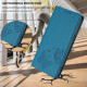 For Samsung Galaxy S23+ 5G Strong Magnetic Dual Butterfly RFID Vegan Leather Phone Case(Lake Blue)