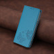 For Samsung Galaxy S23+ 5G Strong Magnetic Dual Butterfly RFID Vegan Leather Phone Case(Lake Blue)
