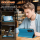 For Samsung Galaxy S23+ 5G Strong Magnetic Dual Butterfly RFID Vegan Leather Phone Case(Lake Blue)