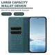 For Samsung Galaxy S23+ 5G Strong Magnetic Dual Butterfly RFID Vegan Leather Phone Case(Peacock Green)