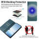 For Samsung Galaxy S23+ 5G Strong Magnetic Dual Butterfly RFID Vegan Leather Phone Case(Peacock Green)