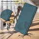 For Samsung Galaxy S23+ 5G Strong Magnetic Dual Butterfly RFID Vegan Leather Phone Case(Peacock Green)