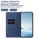 For Samsung Galaxy S23+ 5G Strong Magnetic Dual Butterfly RFID Vegan Leather Phone Case(Dark Blue)
