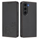 For Samsung Galaxy S23+ 5G Strong Magnetic Dual Butterfly RFID Vegan Leather Phone Case(Black)