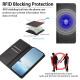 For Samsung Galaxy S23+ 5G Strong Magnetic Dual Butterfly RFID Vegan Leather Phone Case(Black)