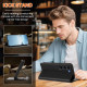 For Samsung Galaxy S23+ 5G Strong Magnetic Dual Butterfly RFID Vegan Leather Phone Case(Black)