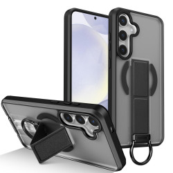 For Samsung Galaxy S24+ 5G Skin-Friendly D-Ring Holder Magnetic Shockproof Phone Case(Black)