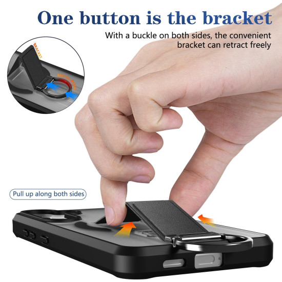 For Samsung Galaxy S24+ 5G Skin-Friendly D-Ring Holder Magnetic Shockproof Phone Case(Black)