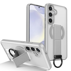 For Samsung Galaxy S24+ 5G Skin-Friendly D-Ring Holder Magnetic Shockproof Phone Case(Gray)