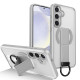 For Samsung Galaxy S24+ 5G Skin-Friendly D-Ring Holder Magnetic Shockproof Phone Case(Gray)
