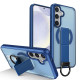 For Samsung Galaxy S24+ 5G Skin-Friendly D-Ring Holder Magnetic Shockproof Phone Case(Blue)