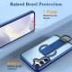 For Samsung Galaxy S24+ 5G Skin-Friendly D-Ring Holder Magnetic Shockproof Phone Case(Blue)