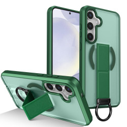 For Samsung Galaxy S24+ 5G Skin-Friendly D-Ring Holder Magnetic Shockproof Phone Case(Green)