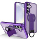 For Samsung Galaxy S24+ 5G Skin-Friendly D-Ring Holder Magnetic Shockproof Phone Case(Purple)