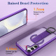 For Samsung Galaxy S24+ 5G Skin-Friendly D-Ring Holder Magnetic Shockproof Phone Case(Purple)