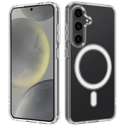 For Samsung Galaxy S24+ 5G Large Hole Camera MagSafe Magnetic Clear Acrylic TPU Case(Transparent)