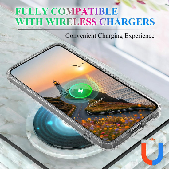 For Samsung Galaxy S24+ 5G Large Hole Camera MagSafe Magnetic Clear Acrylic TPU Case(Transparent)
