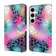 For Samsung Galaxy S24+ 5G Crystal-Like Painted Vegan Leather Phone Case(Maple Leaf)