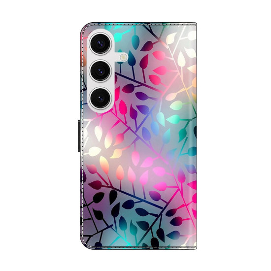 For Samsung Galaxy S24+ 5G Crystal-Like Painted Vegan Leather Phone Case(Maple Leaf)