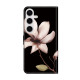 For Samsung Galaxy S24+ 5G Crystal-Like Painted Vegan Leather Phone Case(Datura Flower)