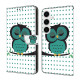 For Samsung Galaxy S24+ 5G Crystal-Like Painted Vegan Leather Phone Case(Sleeping Owl)