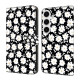 For Samsung Galaxy S24+ 5G Crystal-Like Painted Vegan Leather Phone Case(Small Floral Print)