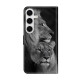 For Samsung Galaxy S24+ 5G Crystal-Like Painted Vegan Leather Phone Case(Lions)