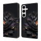 For Samsung Galaxy S24+ 5G Crystal-Like Painted Vegan Leather Phone Case(Purple Lotus)