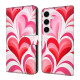 For Samsung Galaxy S24+ / S25+ 5G Crystal-Like Painted Vegan Leather Phone Case(Love Hearts)