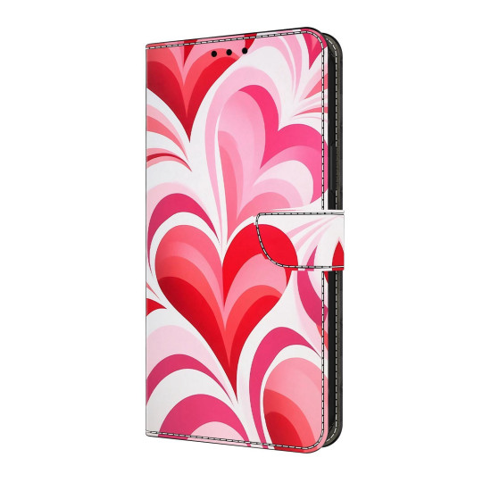 For Samsung Galaxy S24+ / S25+ 5G Crystal-Like Painted Vegan Leather Phone Case(Love Hearts)