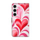 For Samsung Galaxy S24+ / S25+ 5G Crystal-Like Painted Vegan Leather Phone Case(Love Hearts)